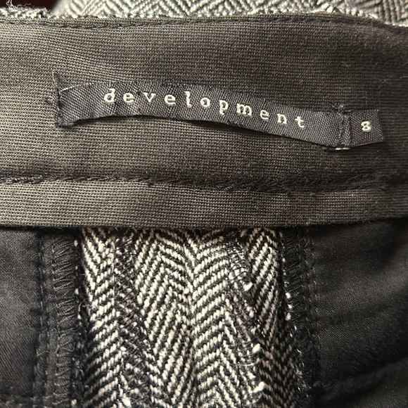 Y2K Medium Rise Wide Leg Wool Herringbone Pants 8 - Picture 8 of 12